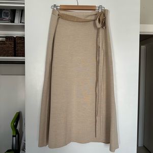 J.Crew Two-Toned Merino Wrap Wool Skirt